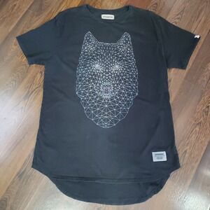 SUPREMEBEING Oxbow Wolf Geometric Graphic T-Shirt 100% Cotton Size M
